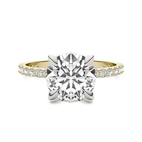 Charles & Colvard 2.62 ct. tw. Lab Created Moissanite Round Engagement Ring 14K White and Yellow Gold