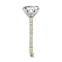 Charles & Colvard 2.62 ct. tw. Lab Created Moissanite Round Engagement Ring 14K White and Yellow Gold