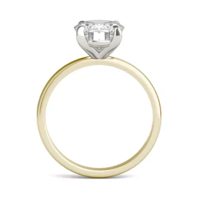 Charles & Colvard ct. tw. Lab Created Moissanite Oval Solitaire Ring 14K White Gold