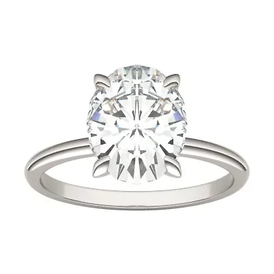 Charles & Colvard ct. tw. Lab Created Moissanite Oval Solitaire Ring 14K White Gold