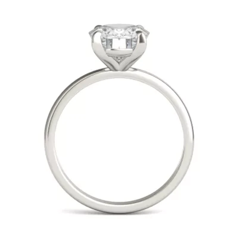 Charles & Colvard ct. tw. Lab Created Moissanite Oval Solitaire Ring 14K White Gold