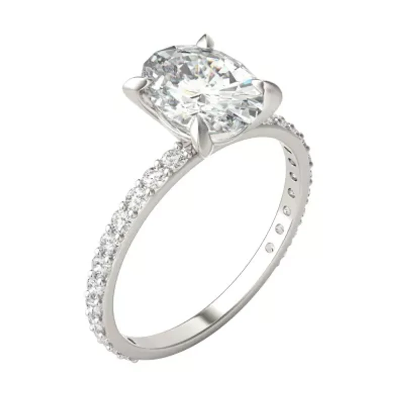 Charles & Colvard 2.52 ct. tw. Lab Created Moissanite Oval Engagement Ring 14K White Gold