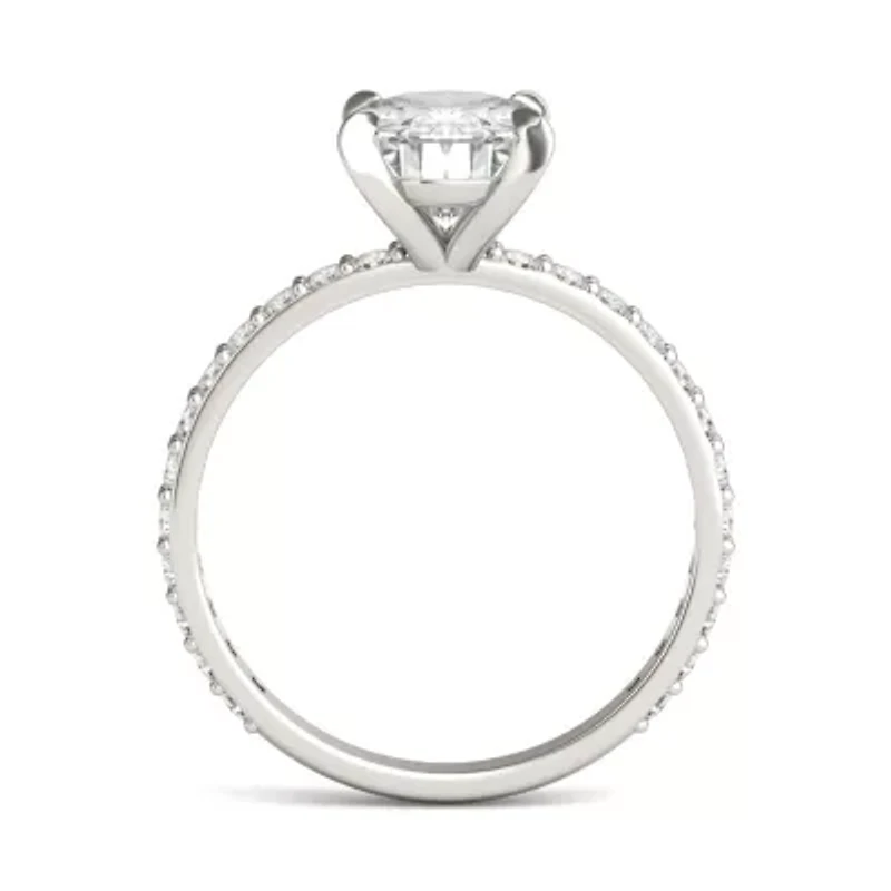 Charles & Colvard 2.52 ct. tw. Lab Created Moissanite Oval Engagement Ring 14K White Gold