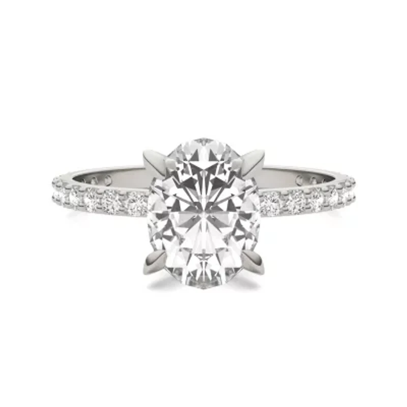 Charles & Colvard 2.52 ct. tw. Lab Created Moissanite Oval Engagement Ring 14K White Gold