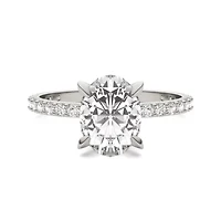 Charles & Colvard 2.52 ct. tw. Lab Created Moissanite Oval Engagement Ring 14K White Gold