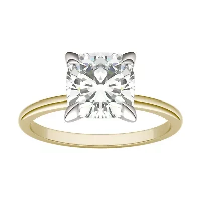 Charles & Colvard ct. tw. Lab Created Moissanite Cushion Solitaire Ring 14K White Gold