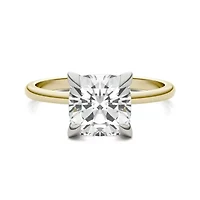 Charles & Colvard ct. tw. Lab Created Moissanite Cushion Solitaire Ring 14K White Gold