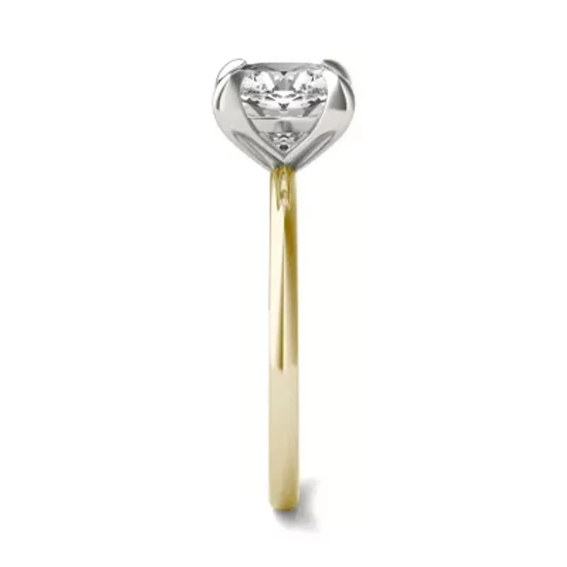 Charles & Colvard ct. tw. Lab Created Moissanite Cushion Solitaire Ring 14K White Gold