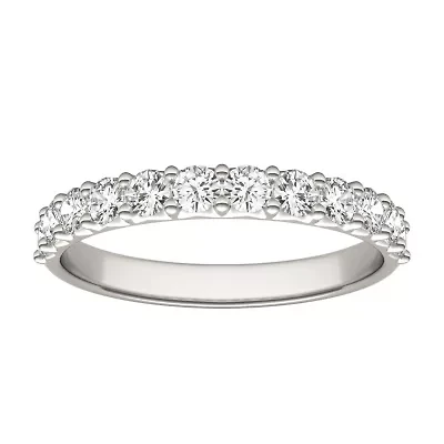 Charles & Colvard 3/4 ct. tw. Lab Created Moissanite Round Classic Band 14K White Gold