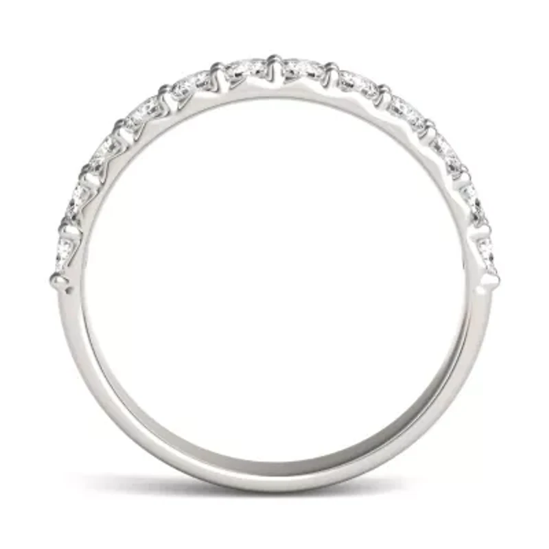 Charles & Colvard 3/4 ct. tw. Lab Created Moissanite Round Classic Band 14K White Gold