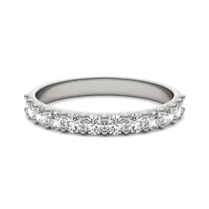 Charles & Colvard 3/4 ct. tw. Lab Created Moissanite Round Classic Band 14K White Gold