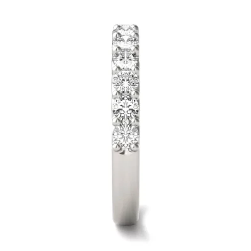 Charles & Colvard 3/4 ct. tw. Lab Created Moissanite Round Classic Band 14K White Gold