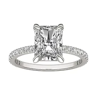 Charles & Colvard 3.12 ct. tw. Lab Created Moissanite Radiant Engagement Ring 14K White Gold