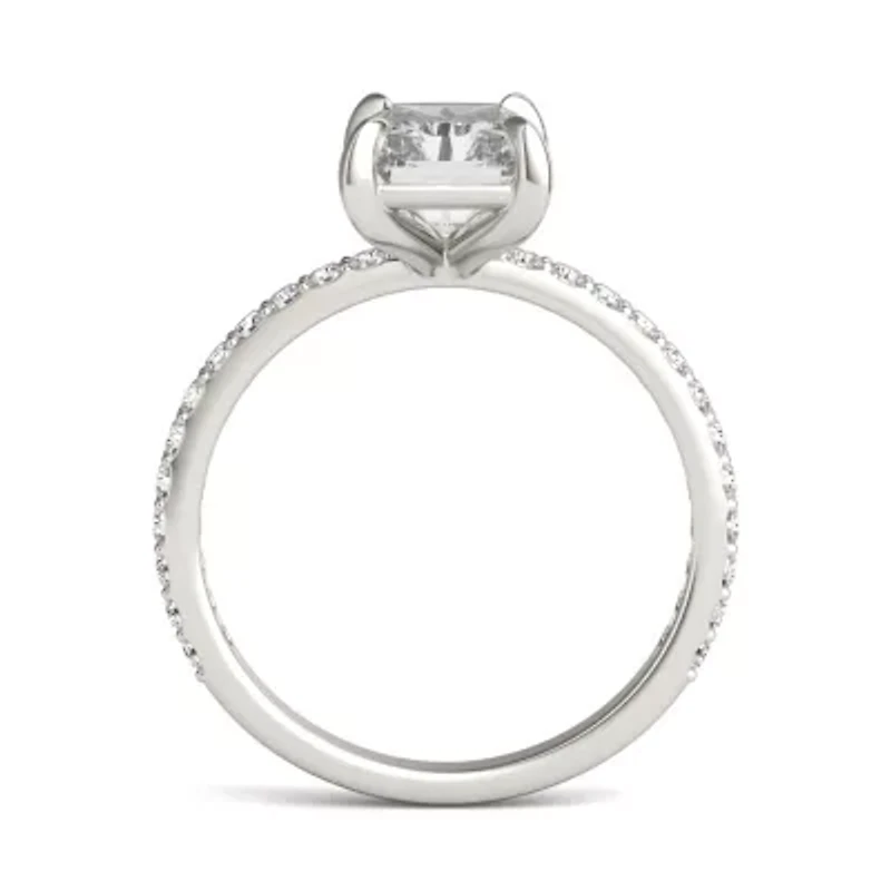 Charles & Colvard 3.12 ct. tw. Lab Created Moissanite Radiant Engagement Ring 14K White Gold