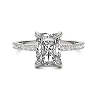 Charles & Colvard 3.12 ct. tw. Lab Created Moissanite Radiant Engagement Ring 14K White Gold