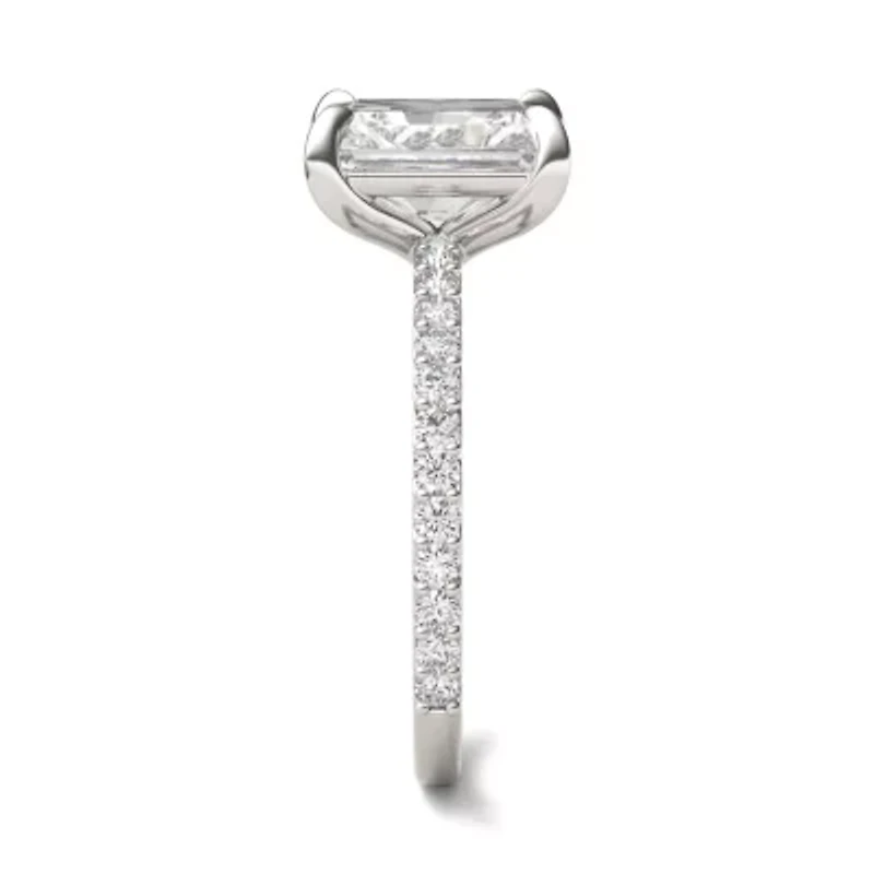 Charles & Colvard 3.12 ct. tw. Lab Created Moissanite Radiant Engagement Ring 14K White Gold
