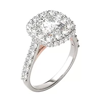 Charles & Colvard 3.34 ct. tw. Lab Created Moissanite Cushion Cathedral Halo Ring