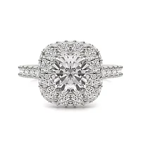 Charles & Colvard 3.34 ct. tw. Lab Created Moissanite Cushion Cathedral Halo Ring