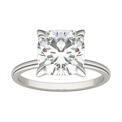Charles & Colvard ct. tw. Lab Created Moissanite Cushion Solitaire Ring 14K White Gold