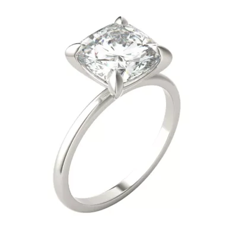 Charles & Colvard ct. tw. Lab Created Moissanite Cushion Solitaire Ring 14K White Gold