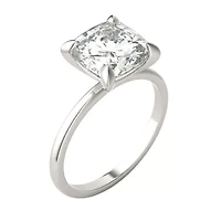 Charles & Colvard ct. tw. Lab Created Moissanite Cushion Solitaire Ring 14K White Gold