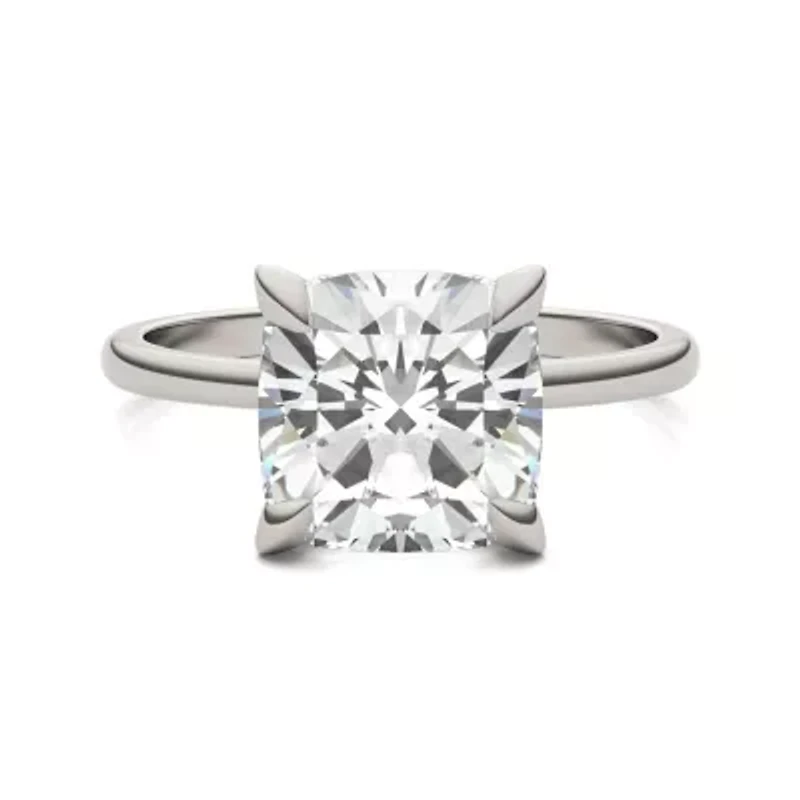 Charles & Colvard ct. tw. Lab Created Moissanite Cushion Solitaire Ring 14K White Gold