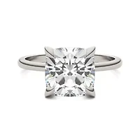 Charles & Colvard ct. tw. Lab Created Moissanite Cushion Solitaire Ring 14K White Gold