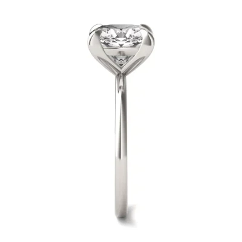 Charles & Colvard ct. tw. Lab Created Moissanite Cushion Solitaire Ring 14K White Gold