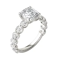 Charles & Colvard 3.56 ct. tw. Lab Created Moissanite Cushion Trellis Engagement Rings 14K White Gold