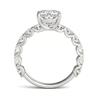 Charles & Colvard 3.56 ct. tw. Lab Created Moissanite Cushion Trellis Engagement Rings 14K White Gold