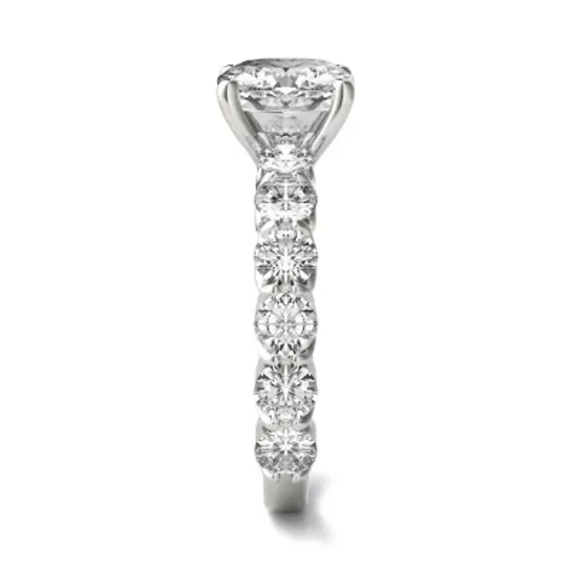 Charles & Colvard 3.56 ct. tw. Lab Created Moissanite Cushion Trellis Engagement Rings 14K White Gold