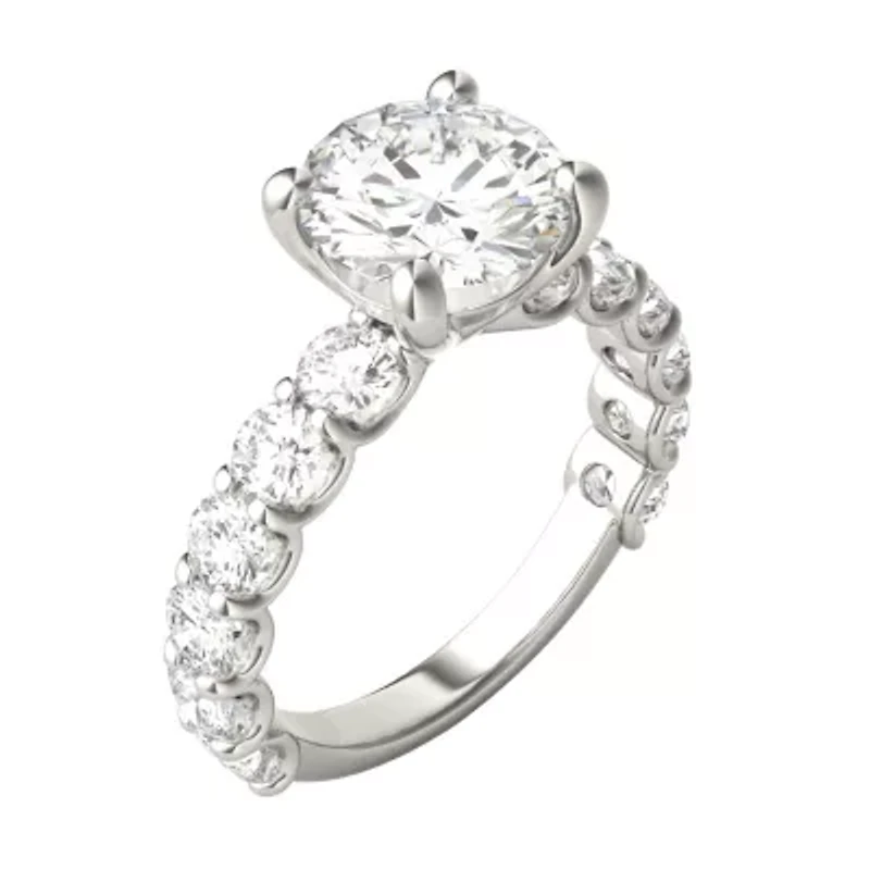 Charles & Colvard 3.76 ct. tw. Lab Created Moissanite Round Trellis Engagement Ring 14K White Gold