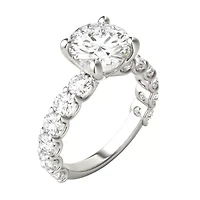 Charles & Colvard 3.76 ct. tw. Lab Created Moissanite Round Trellis Engagement Ring 14K White Gold