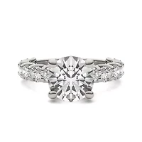 Charles & Colvard 3.76 ct. tw. Lab Created Moissanite Round Trellis Engagement Ring 14K White Gold