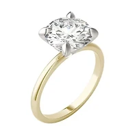 Charles & Colvard ct. tw. Lab Created Moissanite Round Solitaire Ring 14K White and Yellow Gold