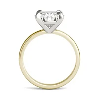 Charles & Colvard ct. tw. Lab Created Moissanite Round Solitaire Ring 14K White and Yellow Gold
