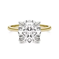 Charles & Colvard ct. tw. Lab Created Moissanite Round Solitaire Ring 14K White and Yellow Gold