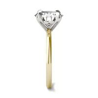 Charles & Colvard ct. tw. Lab Created Moissanite Round Solitaire Ring 14K White and Yellow Gold
