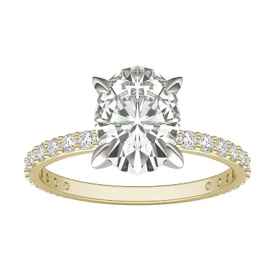Charles & Colvard 2.52 ct. tw. Lab Created Moissanite Oval Engagement Ring 14K White Gold