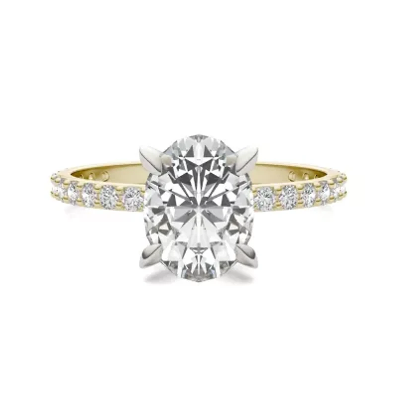 Charles & Colvard 2.52 ct. tw. Lab Created Moissanite Oval Engagement Ring 14K White Gold