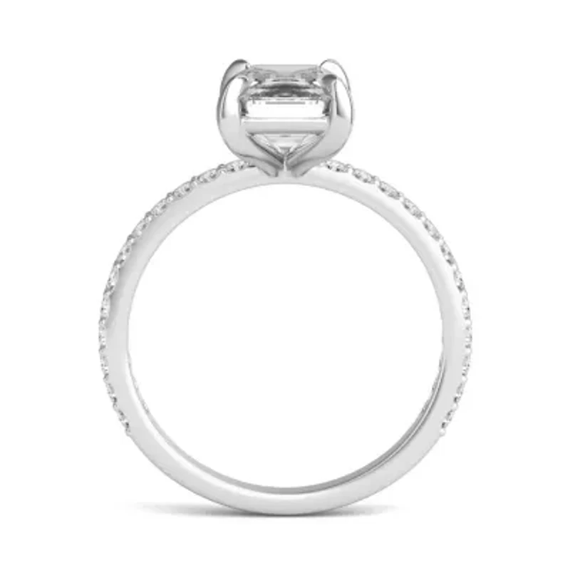 Charles & Colvard 2.94 ct. tw. Lab Created Moissanite Emerald Engagement Ring 14K White Gold