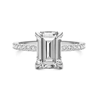 Charles & Colvard 2.94 ct. tw. Lab Created Moissanite Emerald Engagement Ring 14K White Gold