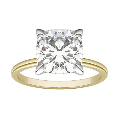 Charles & Colvard ct. tw. Lab Created Moissanite Cushion Solitaire Ring 14K White Gold