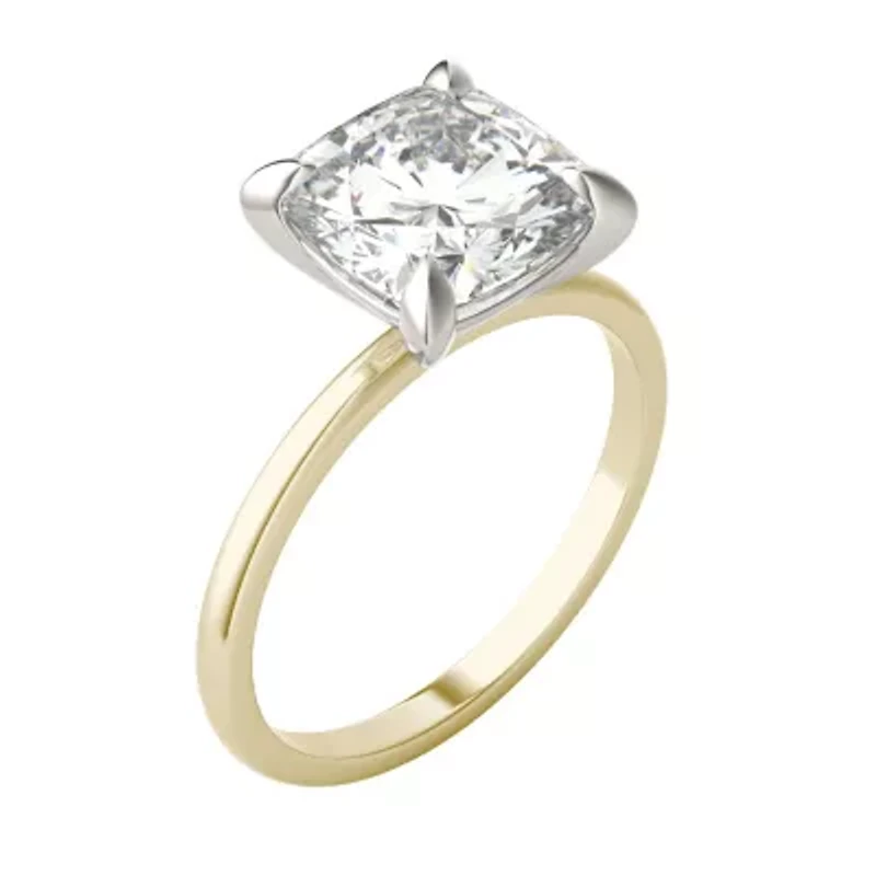 Charles & Colvard ct. tw. Lab Created Moissanite Cushion Solitaire Ring 14K White Gold