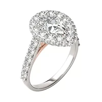 Charles & Colvard 3.14 ct. tw. Lab Created Moissanite Pear Cathedral Halo Ring