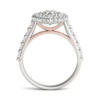 Charles & Colvard 3.14 ct. tw. Lab Created Moissanite Pear Cathedral Halo Ring