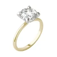Charles & Colvard ct. tw. Lab Created Moissanite Round Solitaire Ring 14K White and Yellow Gold