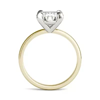 Charles & Colvard ct. tw. Lab Created Moissanite Round Solitaire Ring 14K White and Yellow Gold