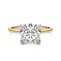Charles & Colvard ct. tw. Lab Created Moissanite Round Solitaire Ring 14K White and Yellow Gold