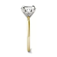 Charles & Colvard ct. tw. Lab Created Moissanite Round Solitaire Ring 14K White and Yellow Gold